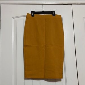 Mustard Pencil Skirt
